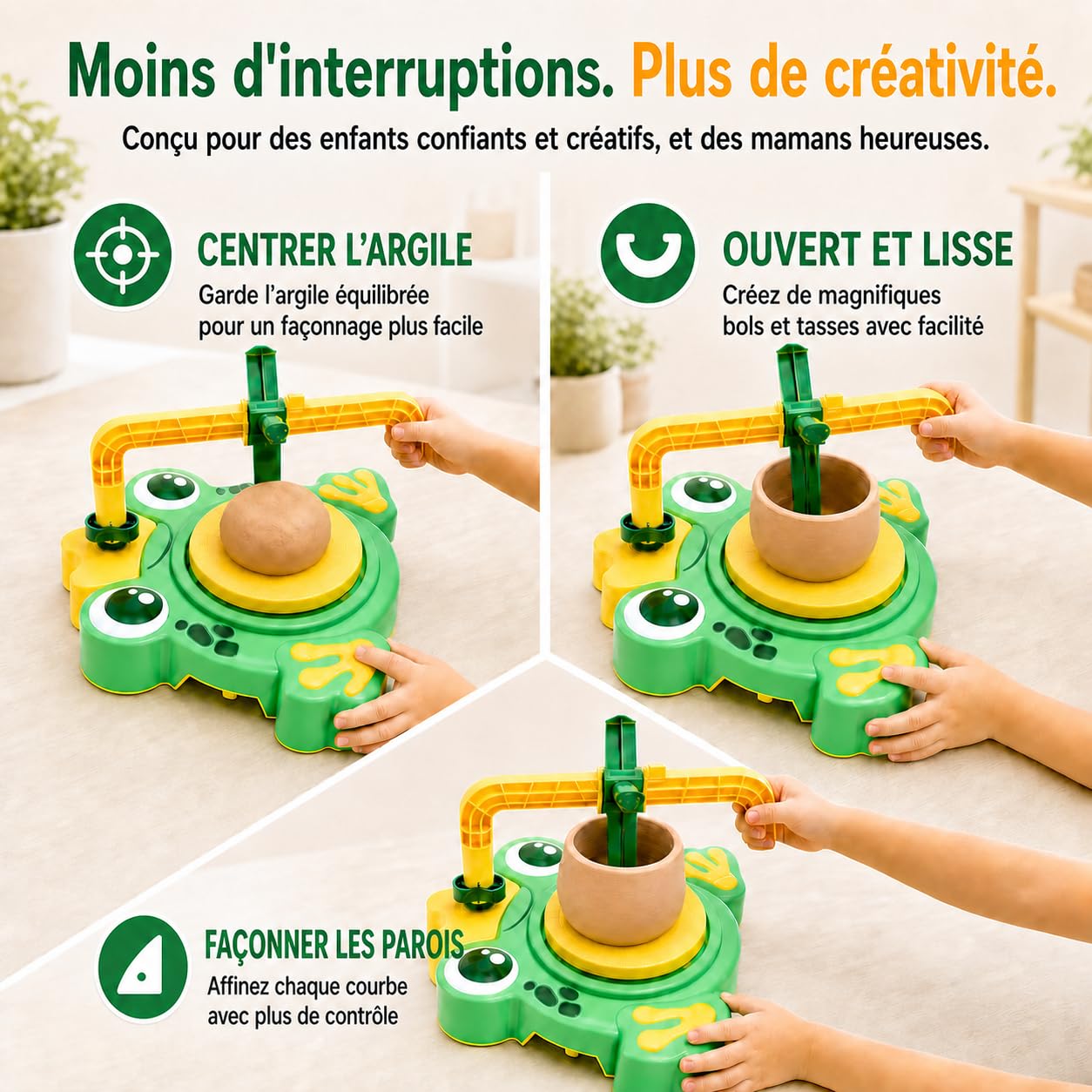 Tour de Poterie pour Enfants: Jouet pour Enfants 6+ Ans, Poterie DIY avec Argile et Peintures pour Débutants, Idéal comme Cadeau d'Anniversaire ou de Noël pour Filles et Garçons de 6 à 12 Ans