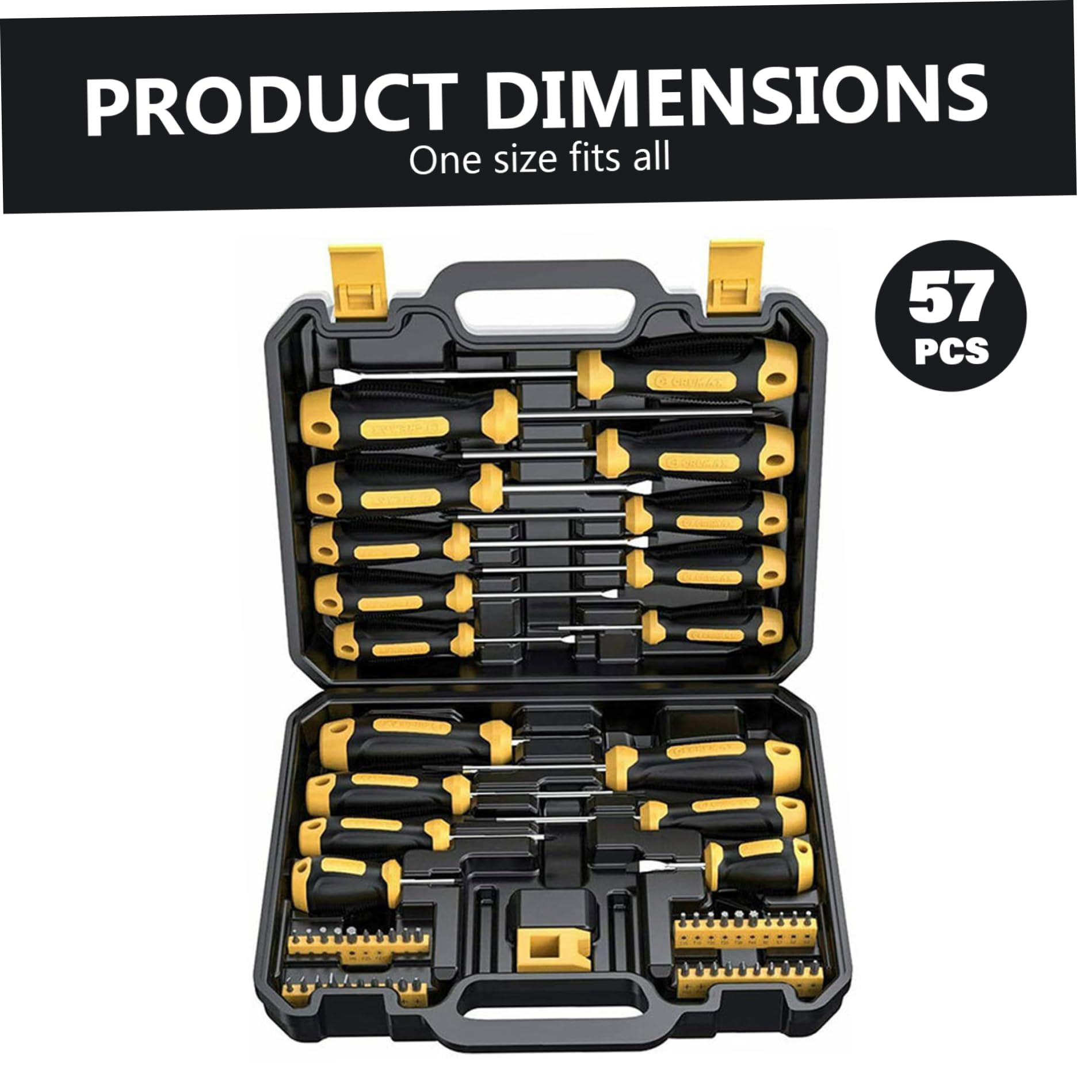 Juego de destornilladores magnéticos, juego de destornilladores de 57 piezas con estuche, herramientas manuales de destornillador con puntas magnéticas de 40 piezas, kit de ..