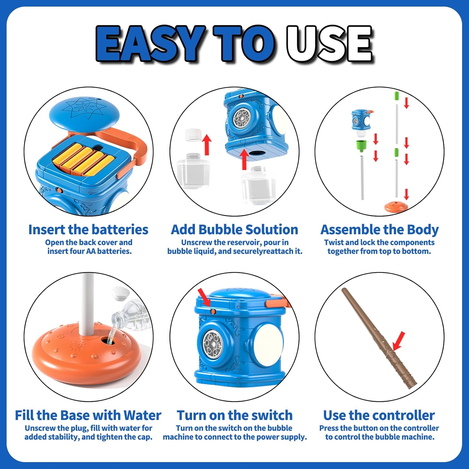 Bubble Machine for Kids, Automatic Bubbles Blower Maker for Kid Toddlers, 2-In-1 Remote Control Street Lamp Bubble Maker with Adjustable Height, Bubble Maker for Wedding Birthday Party Camping Outdoor