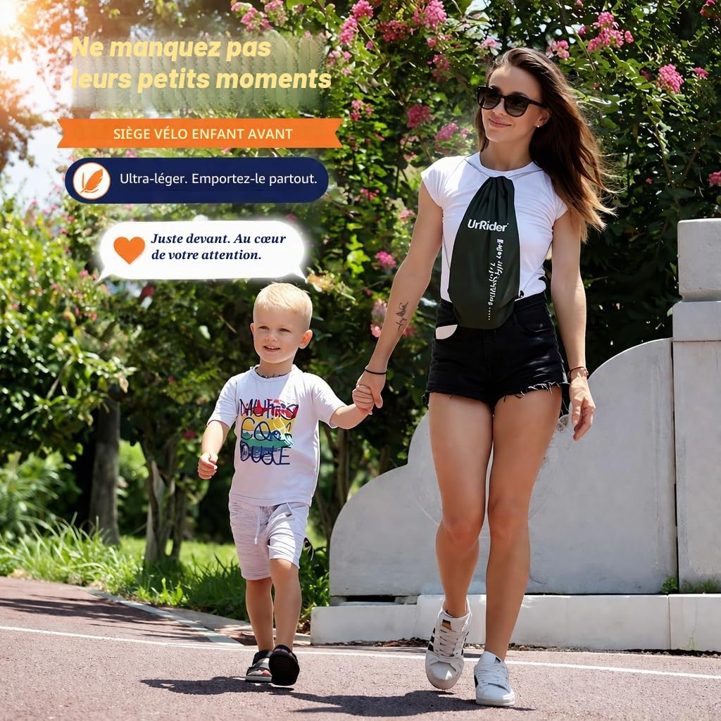 UrRider Kinderfahrradsitz, FR VTT, Cityrder, Faltrder, Kinderfahrradsitz vorne, Faltbare, Ultraleicht Tragbar, Werkzeuglos, Schnellspanner, Upgrade, FR Kinder Von 2 BIS 6 Jahren