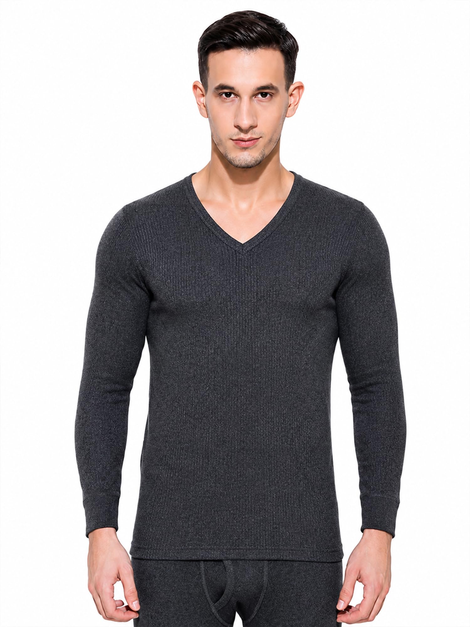 Men's Regular Fit Thermal Tops V Neck Full Sleeves Pack Of 1-image-42