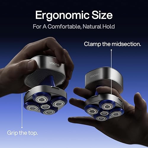 Miniatura 3 de yoose Afeitadoras de cabeza para hombres calvos, afeitadora de cabeza portátil, pantalla LED, IPX7 impermeable, afeitado húmedo y seco, afeitadoras