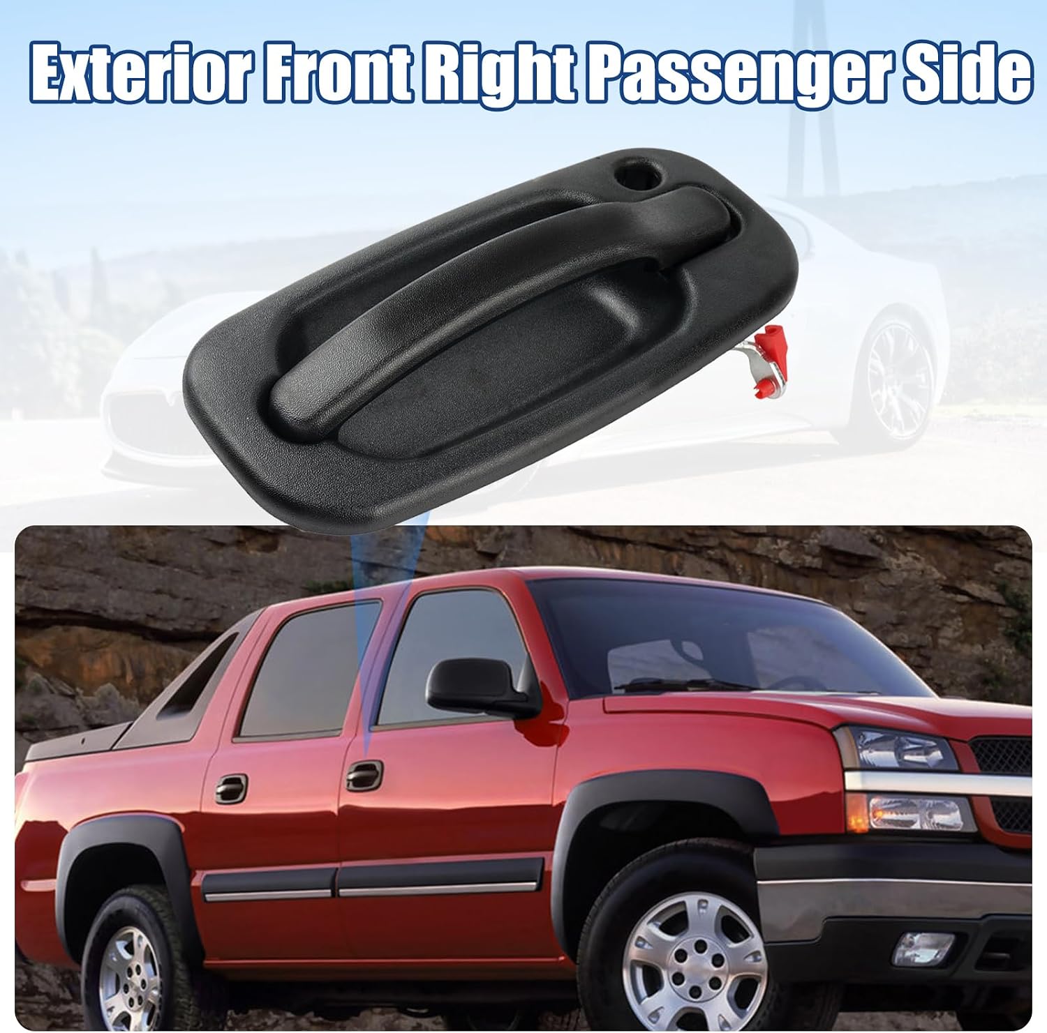 NPAUTO Front Right Exterior Outside Door Handle Passenger Side Replacement for 1999-2006 Chevy Silverado Tahoe Suburban Avalanche, GMC Sierra Yukon XL 1500 2500, 77262 15034986, with Keyhole