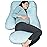MOON PARK Pregnancy Pillows for Sleeping - U Shaped Full Body Maternity Pillow with Removable Cover - Support for Back, Legs, Belly, HIPS - 57 Inch Pregnancy Pillow for Women - Aqua