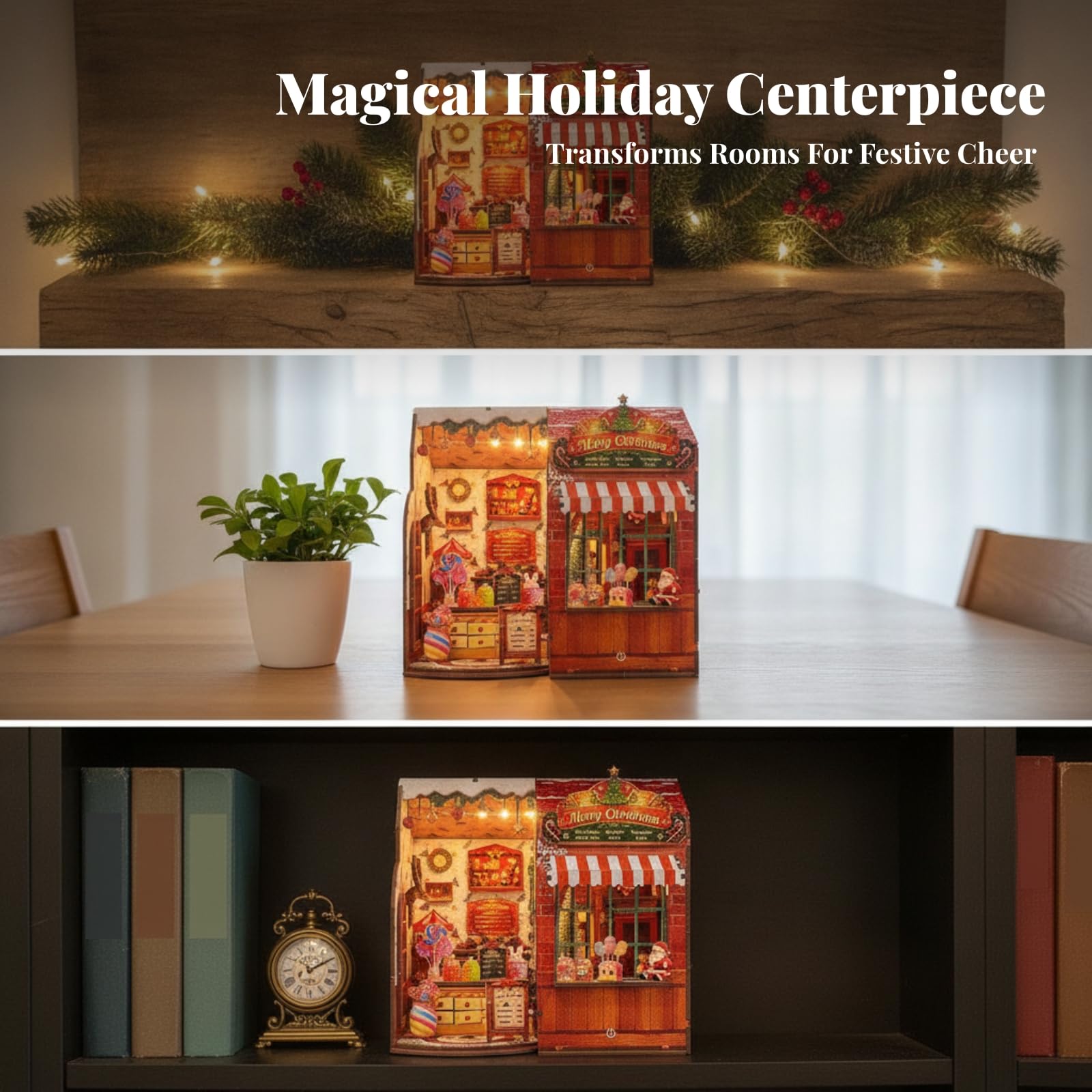 Casa Muñecas con Luces a Mano | Diseño Naviño Festivo, Casa Muñecas 3D Bricolaje