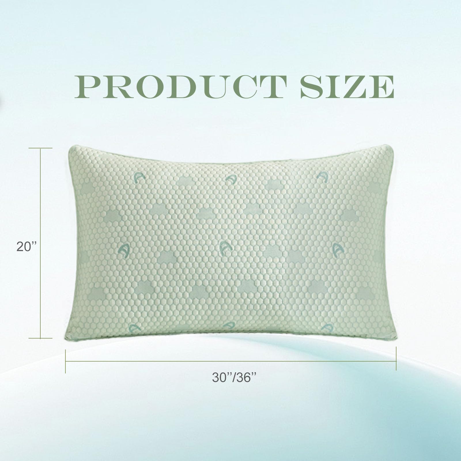 ACCURATEX Almohada refrescante de Espuma viscoelástica 40×60 cm, Juego de 2, Almohada Ajustable para Dormir, Almohada con Funda extraíble, Lavable a máquina.