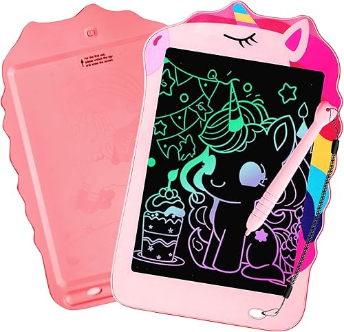 LCD Writing Tablet, Unicorn Drawing Pad Doodle Board, Colorful Toddlers Toys Drawing Board, Educational Toys for Boys Girls 3 4 5 6 7 8 Year Old Christmas and Birthday Gifts