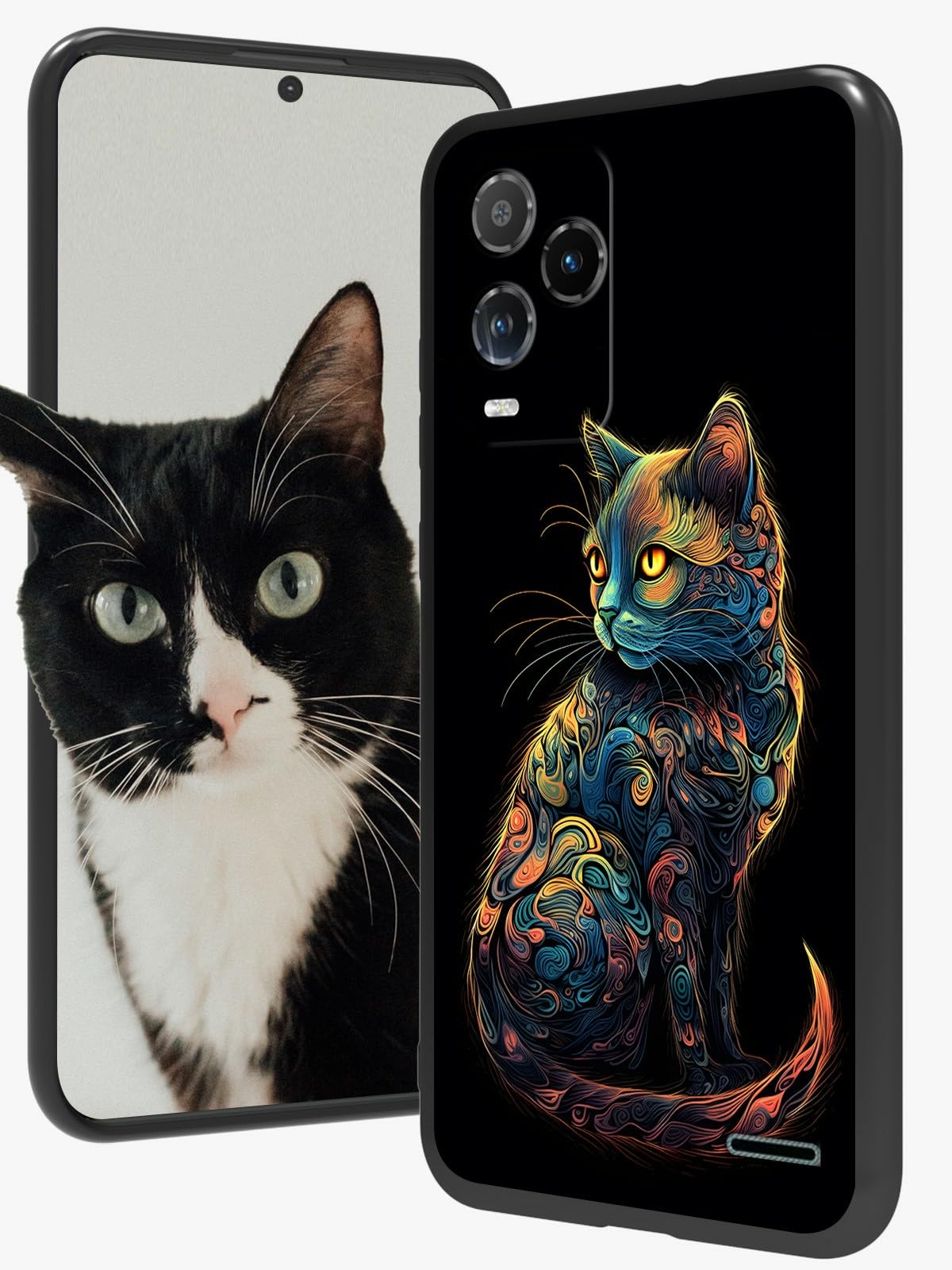 DHYYDSQZ for BLU View 5 Pro Phone Case for BLU View 5 Pro B170D with Cute Art Cat Design Slim Shockproof Soft TPU Silicone Cover [Square Edges] [Camera Protection] Case for BLU View 5 Pro 6.75" 2024
