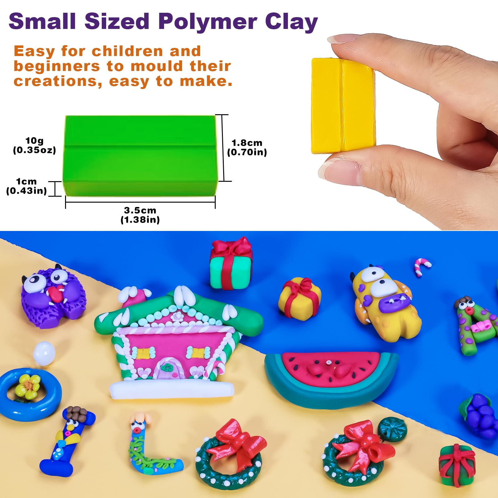 YILAIDA Lot de 142 paquets d'argile polymère pour enfants avec 5 outils de sculpture, non toxique et doux, cadeau d'anniversaire, débutants/adultes