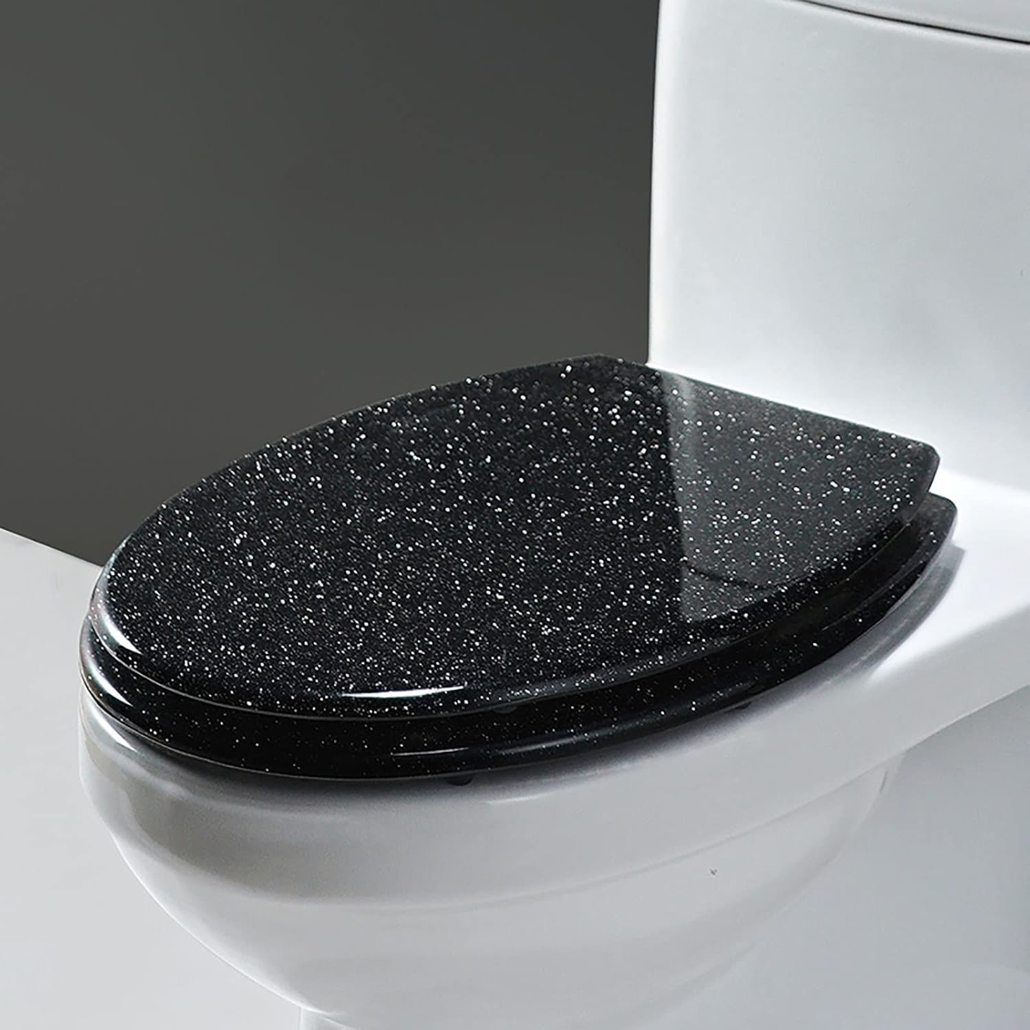 Sparkly Resin Toilet Seat, Quiet Slow Close Bathroom Toilet Lid