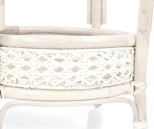 Miniatura 10 de Pelangi - Mesa redonda de café hecha a mano, mimbre natural de ratán ecológico con tapa de cristal