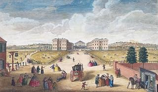 A view of the Foundling Hospital London. After an engraving dated 1751 published by Robert Sayer. Later colourization. Poster Print by Ken Welsh (18 x 10)
