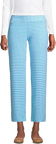 Lands' End Pantalón corto para mujer estrella de mar Isla TurquesaBlanco Cuadros Regular L, Isla TurquesaBlanco Check, Grande