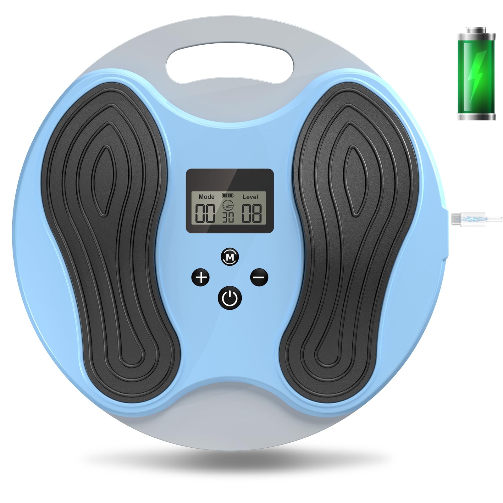 EMS TENS Foot Massager for Circulation & Pain Relief, Rechargeable Foot Circulation Machine with 10 Modes & 20 Intensities for Plantar Fasciitis, Neuropathy and Muscle Relaxation,Gifts for Family