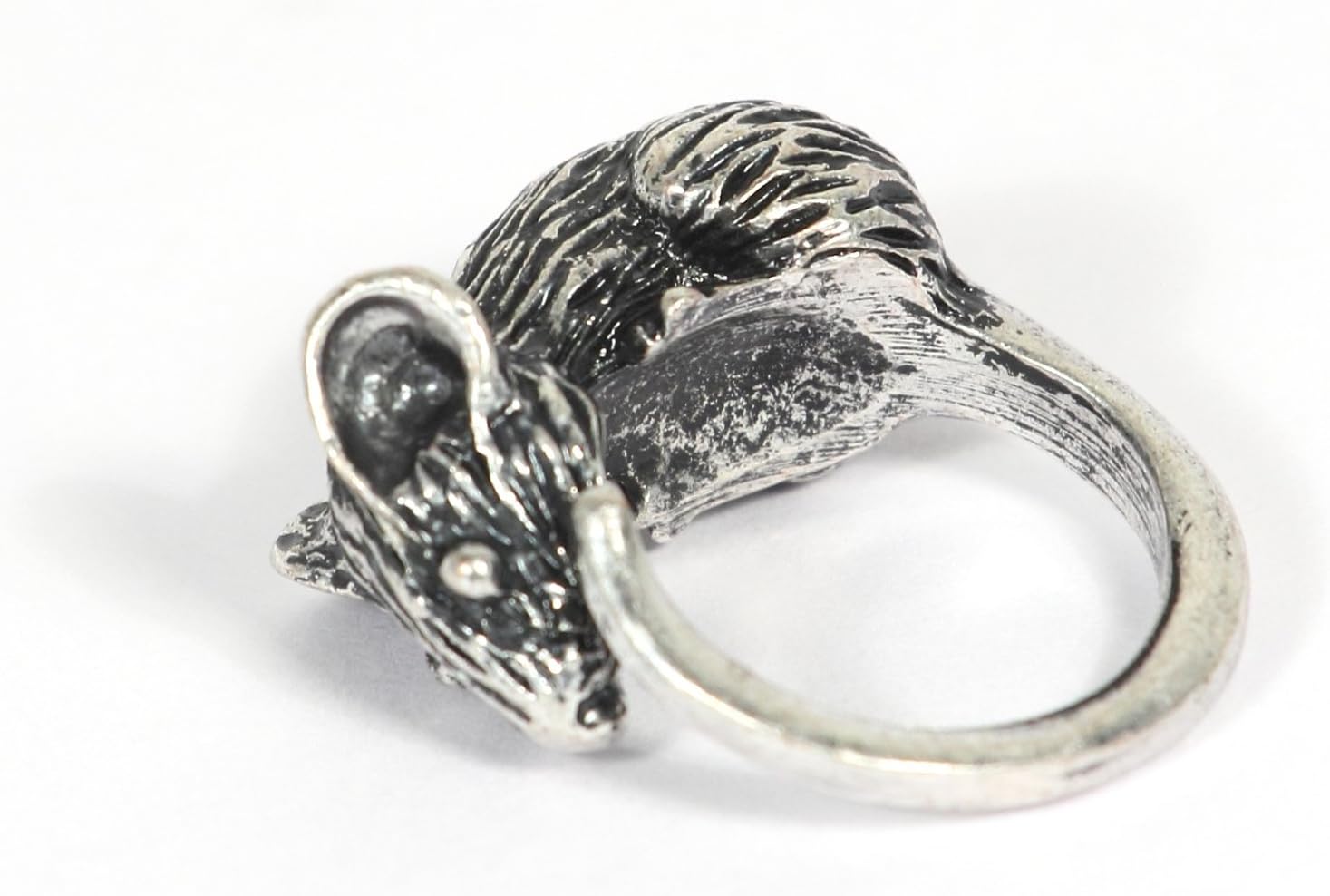 Magic Metal Large Rat Ring Size 6 Mouse Statement Mice Steampunk RB29 Vintage Rodent Silver Tone Fashion Jewelry