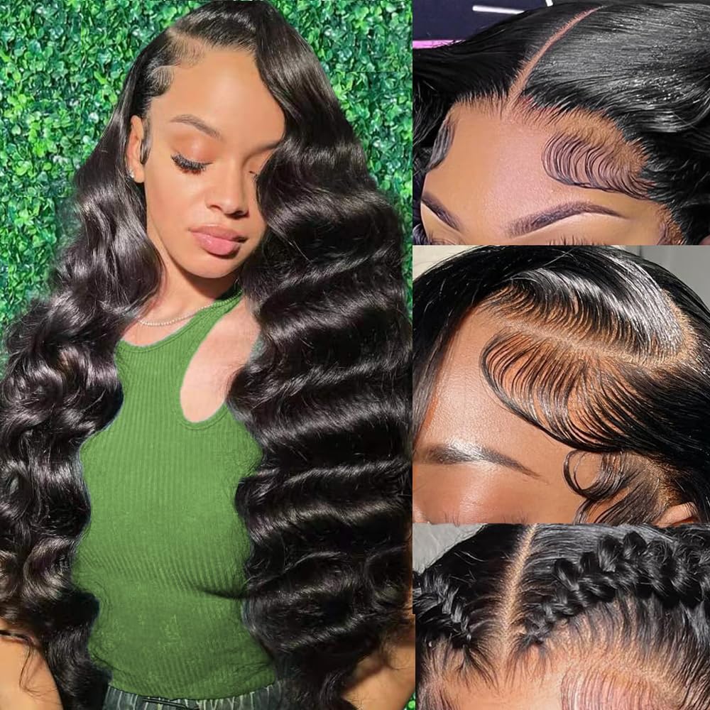Amazon.com : OVEOOZ 30 Inch Body Wave Lace Front Wigs Human  display picture 2