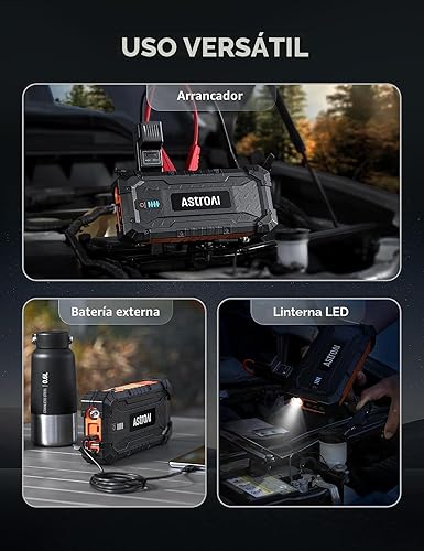 Miniatura 9 de AstroAI S8 Ultra 4000A arrancador de coche, caja de salto hasta todos los motores de gasolina y diésel de 12L, banco de energía portátil de 12 V