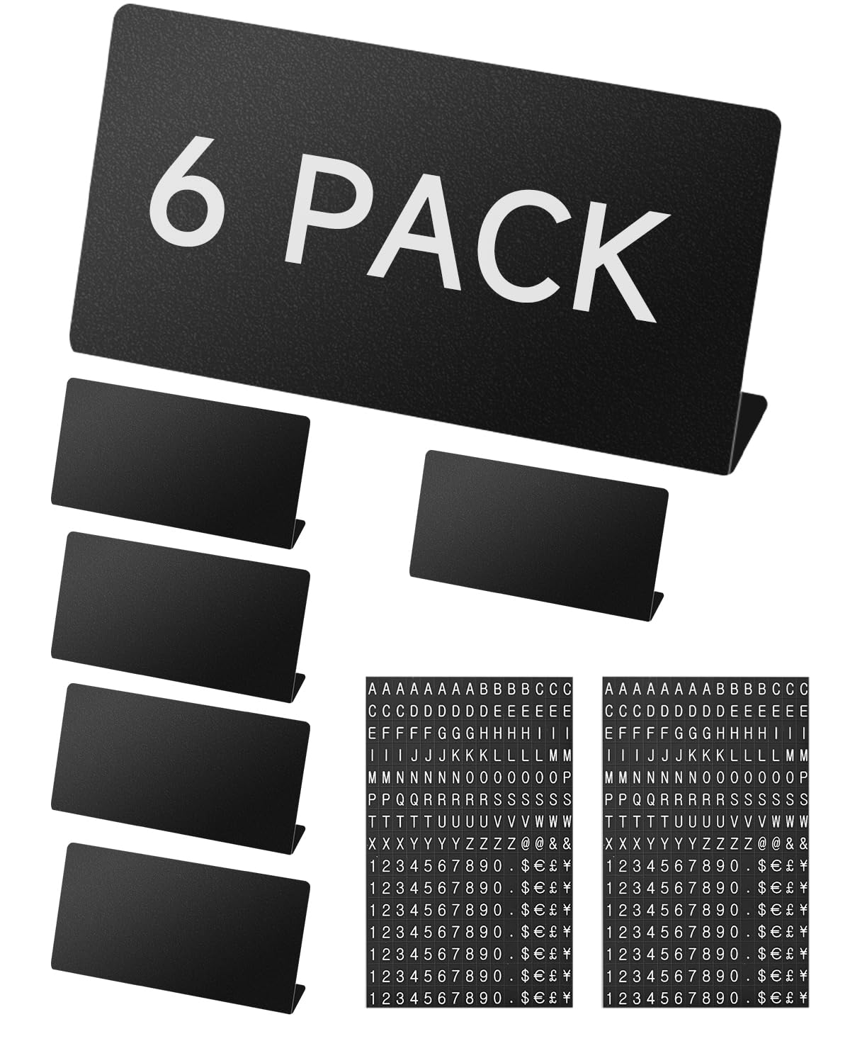 Mini Magnetic Letter Display Signs – Chalkboard-Style Reusable Food Price Labels | 6 Metal Boards + 450 Magnetic Characters for Bakery, Café, Dessert Shop, Deli & Catering Use