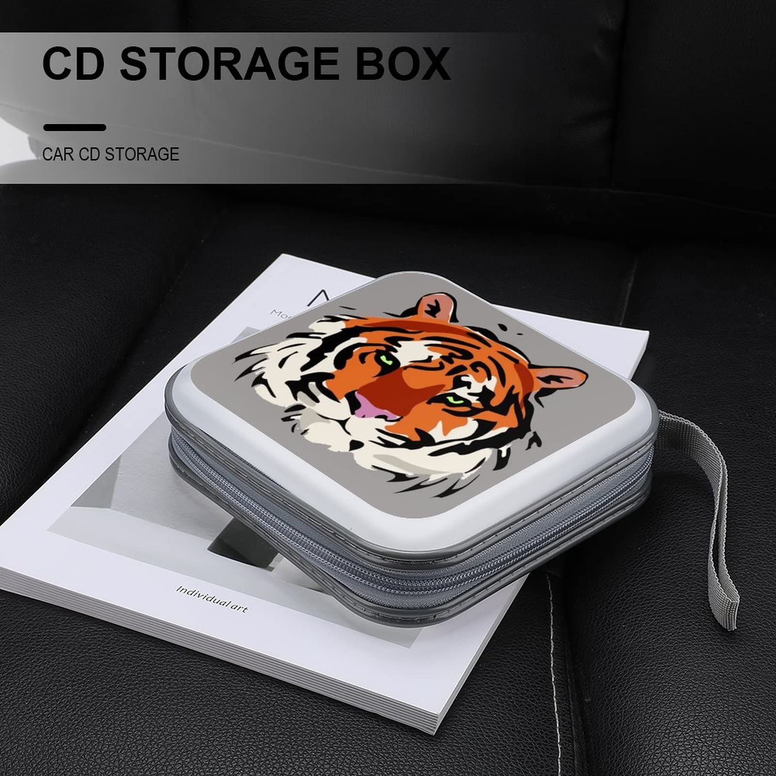 Amazon.co.jp: CD収納ボックス 虎 可愛い動物 虎柄 新年 ディスク収納