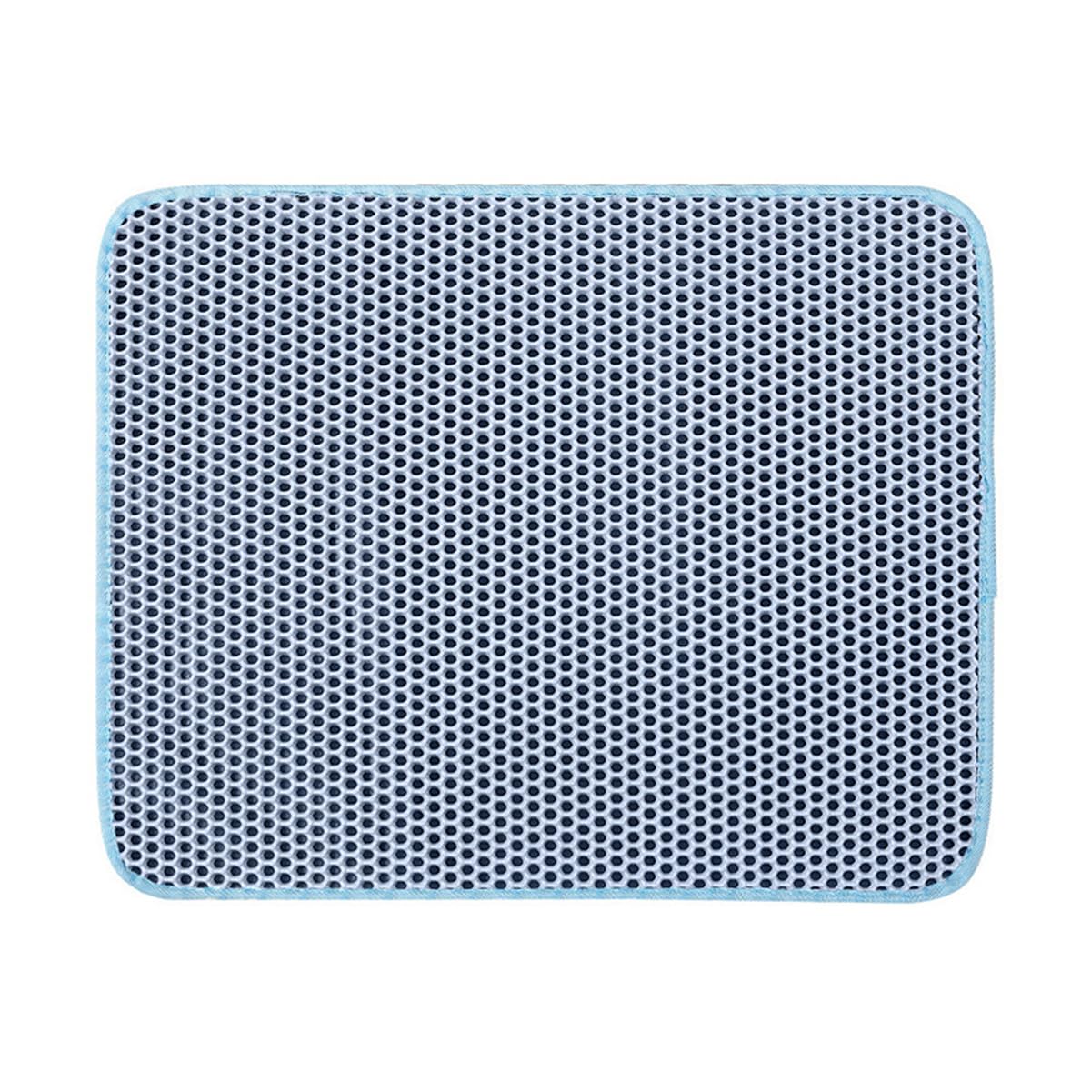 Cat Litter Trapping Mat, Honeycomb Double Layer Design, Urine and Water Proof Material, Scatter Control, Less Waste, Washable- Easy Clean Litter Catcher Mat (Blue,30X30CM)