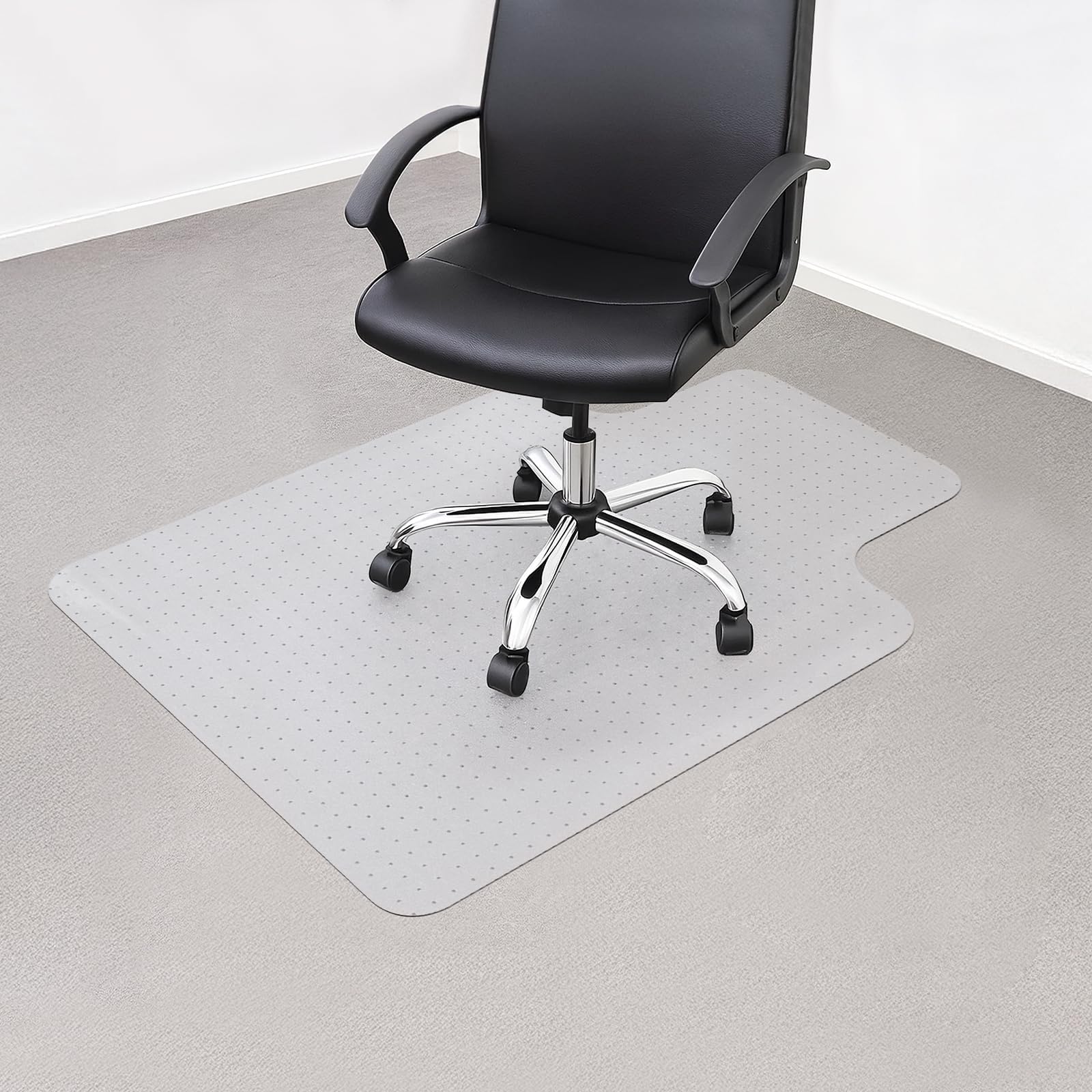 SUNNYNEST Office Chair Desk Mat PVC Safety Non Slip Floor Mats Carpet Protector Mat for Home Offic Chair Desks Mats for Hard Floor (90x120cm T Shape Spiked)