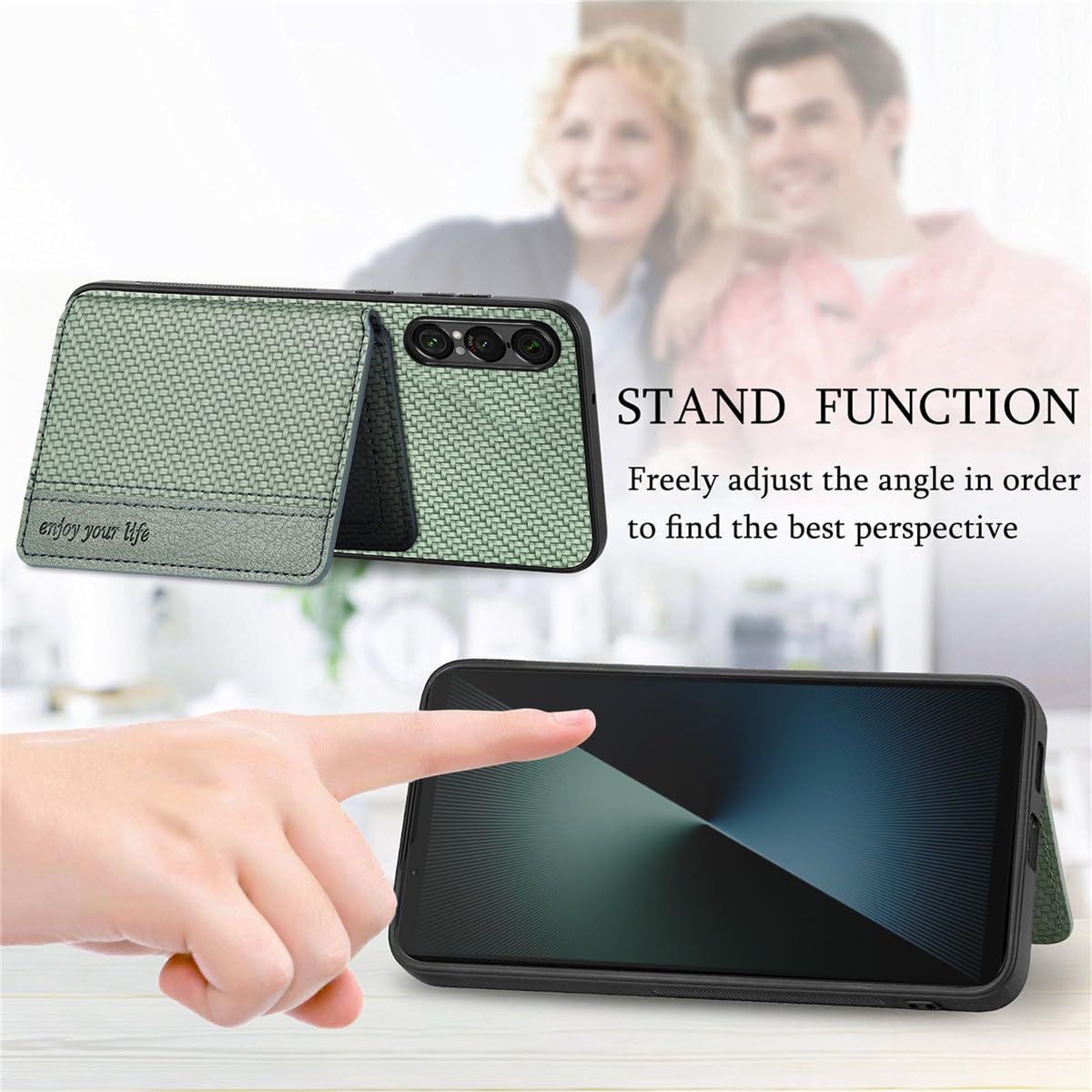 Custodia MOJIA Per Xiaomi Mi 10T / 10T Pro – Verde, Con Portacarte RFID E Supporto - 3