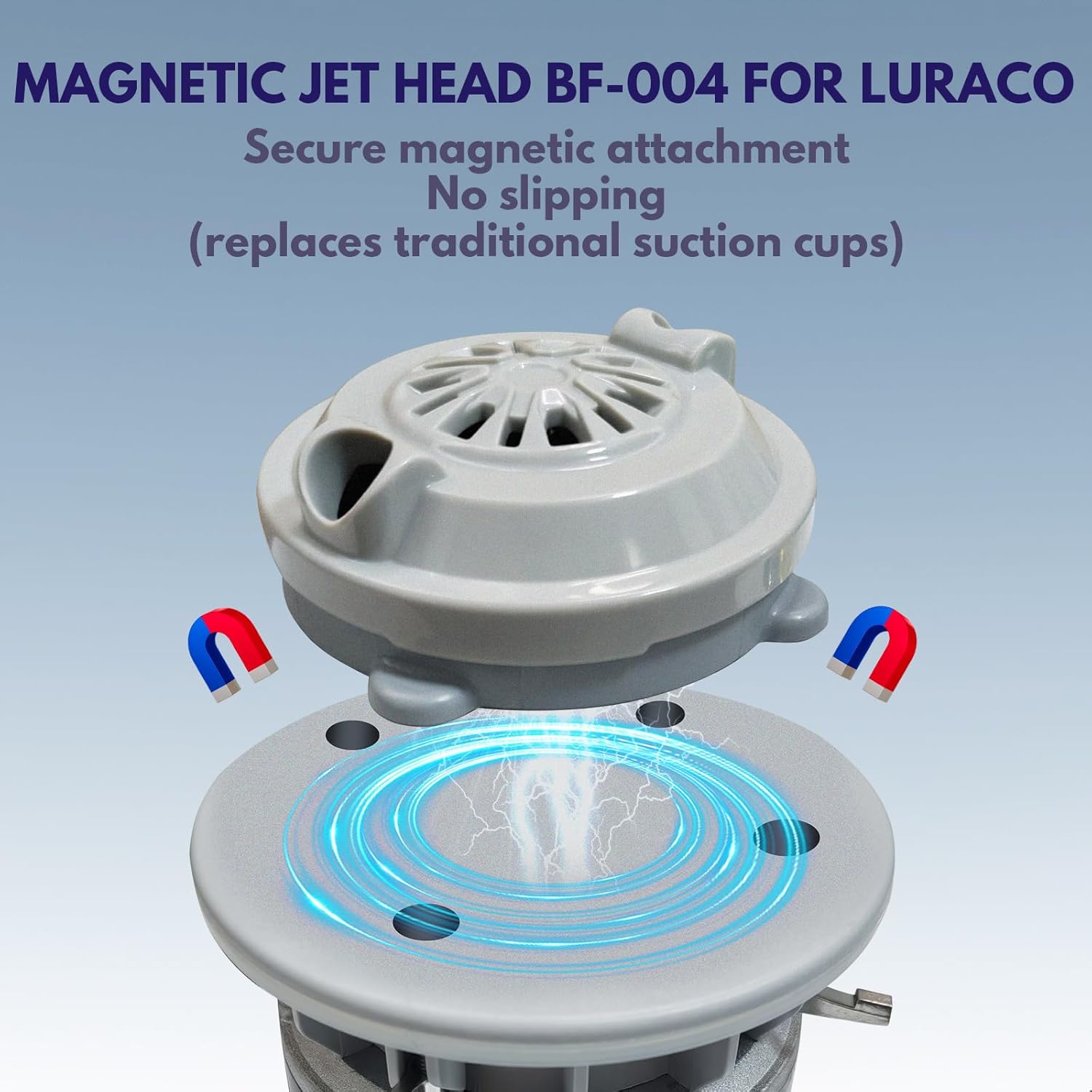 BF-004 Magnetic Pedicure Pipeless Jets, 4-Pin Pedicure Jet for LURACO BF-004 Pedicure spa Tubs Includes Propeller and Cap 3 Pack
