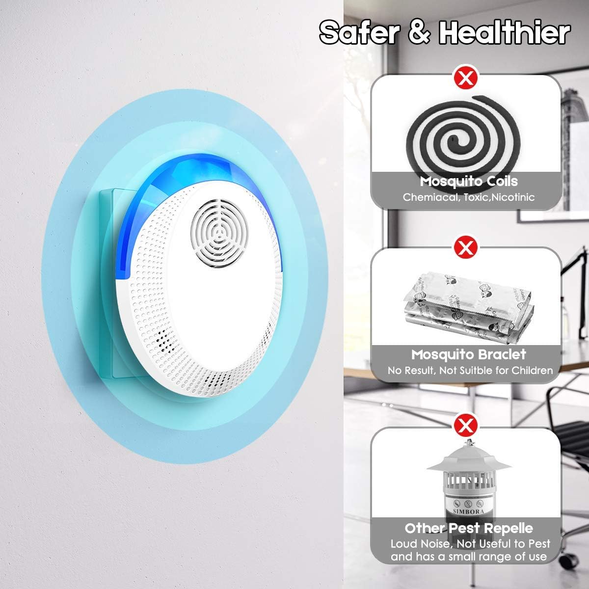Pest Repellent Ultrasonic Plug in Mosquito Repellent Indoor, 6 Pack Repeller for Rodent, Mouse, Cockroaches, Rat, Ants, Spiders, Mice, Fleas and Flies : Garden & Outdoor