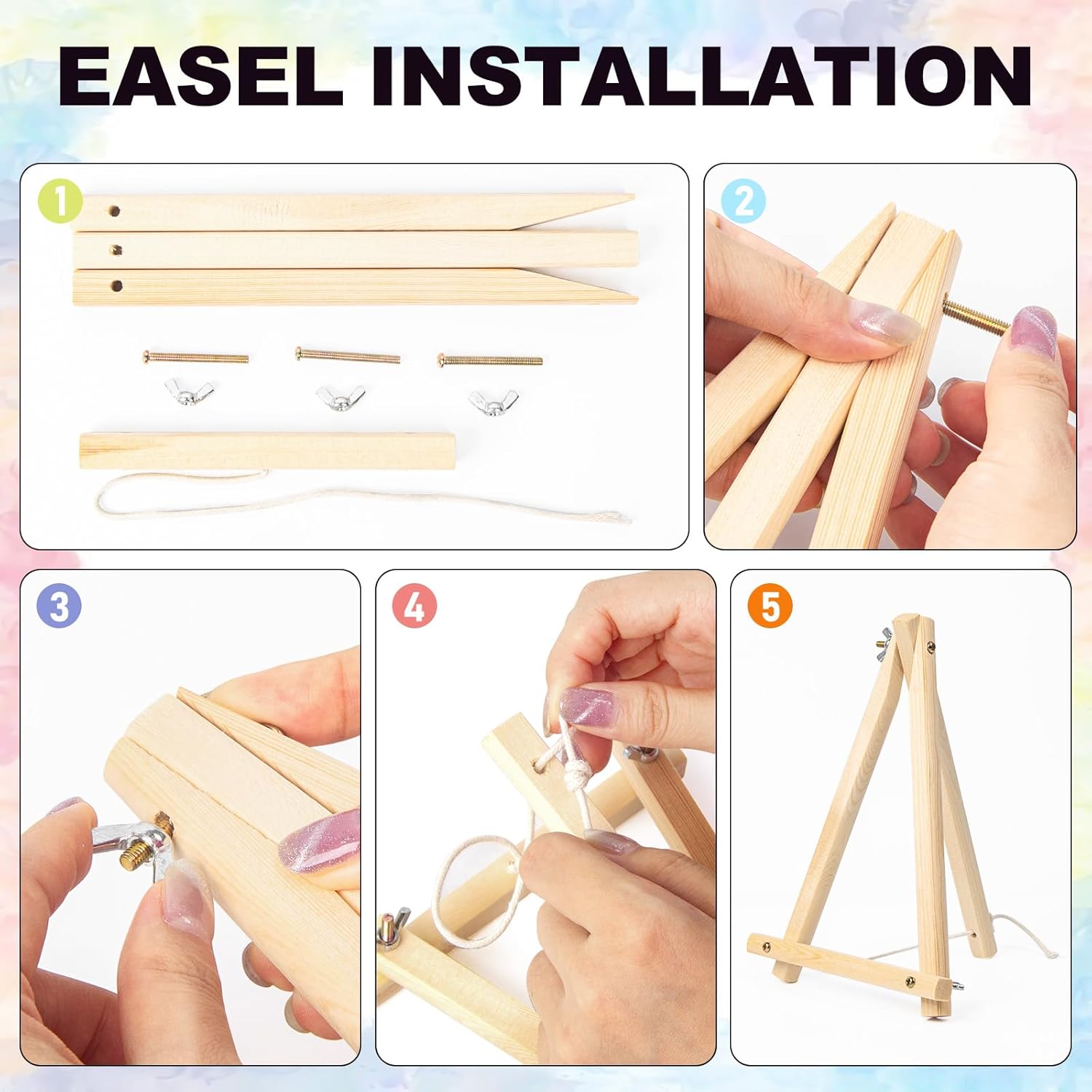 4 Pack Framed Paint by Numbers Kit for Adults Beginner with Wooden Easel, Cocktail Paint by Number Kits with Frame, DIY Acrylic Cocktail Painting by Numbers for Home Wall Decor Gift 8x12 inch
