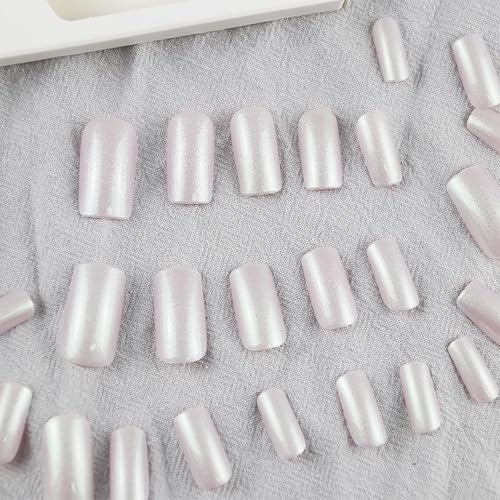 Miniatura 3 de Uñas postizas a presión para uso diario con purpurina Aurora plateadas, uñas postizas cortas brillantes con diseños holográficos cromados, uñas