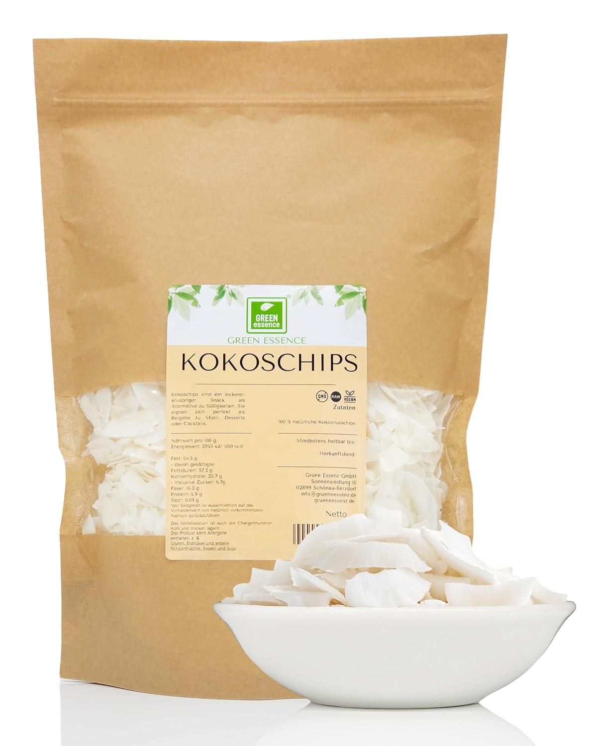 Coconut Chips 500 g Healthy Fruit Snack Chips by Green Essence