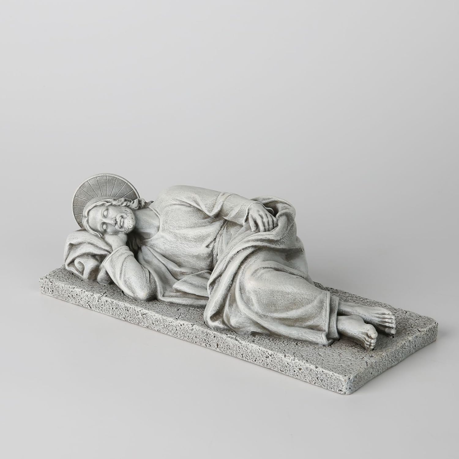 Sleeping Joseph on Slab Statue,9 inch St. Joseph Statue,Peacefully Praying Patron Saint Jose Sleeping for Unemployed,San Jose san Dormido Tabletop Figurine,Catholic Gift for Father's Day（Stone Color） - Image 4