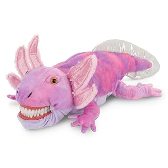 Practi Pals Lolly Axolotl Dental Hygiene Puppet, Dental Educational Plush Doll, Oral Health Teaching Aid with Fully Flossable Typodont