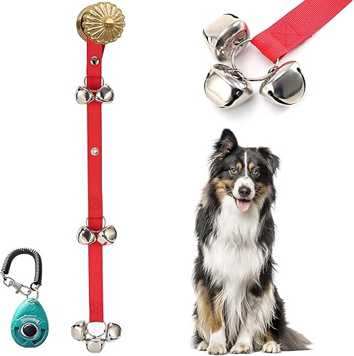 Vista 14 de Campanas mejoradas para cachorros, timbres de perro para perilla de puerta, entrenamiento para ir al aire libre, campanas de perro para cachorros