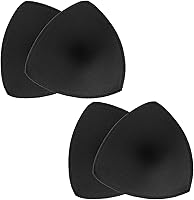 InnoHHustle 2 Pairs Push Up Triangle Bra Inserts - Removable Soft Sponge Pads for Sports Bras, Yoga Tops & Bikinis (A-C Cups)