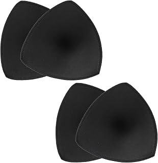 InnoHHustle 2 Pairs Push Up Triangle Bra Inserts - Removable Soft Sponge Pads for Sports Bras, Yoga Tops & Bikinis (A-C Cups)