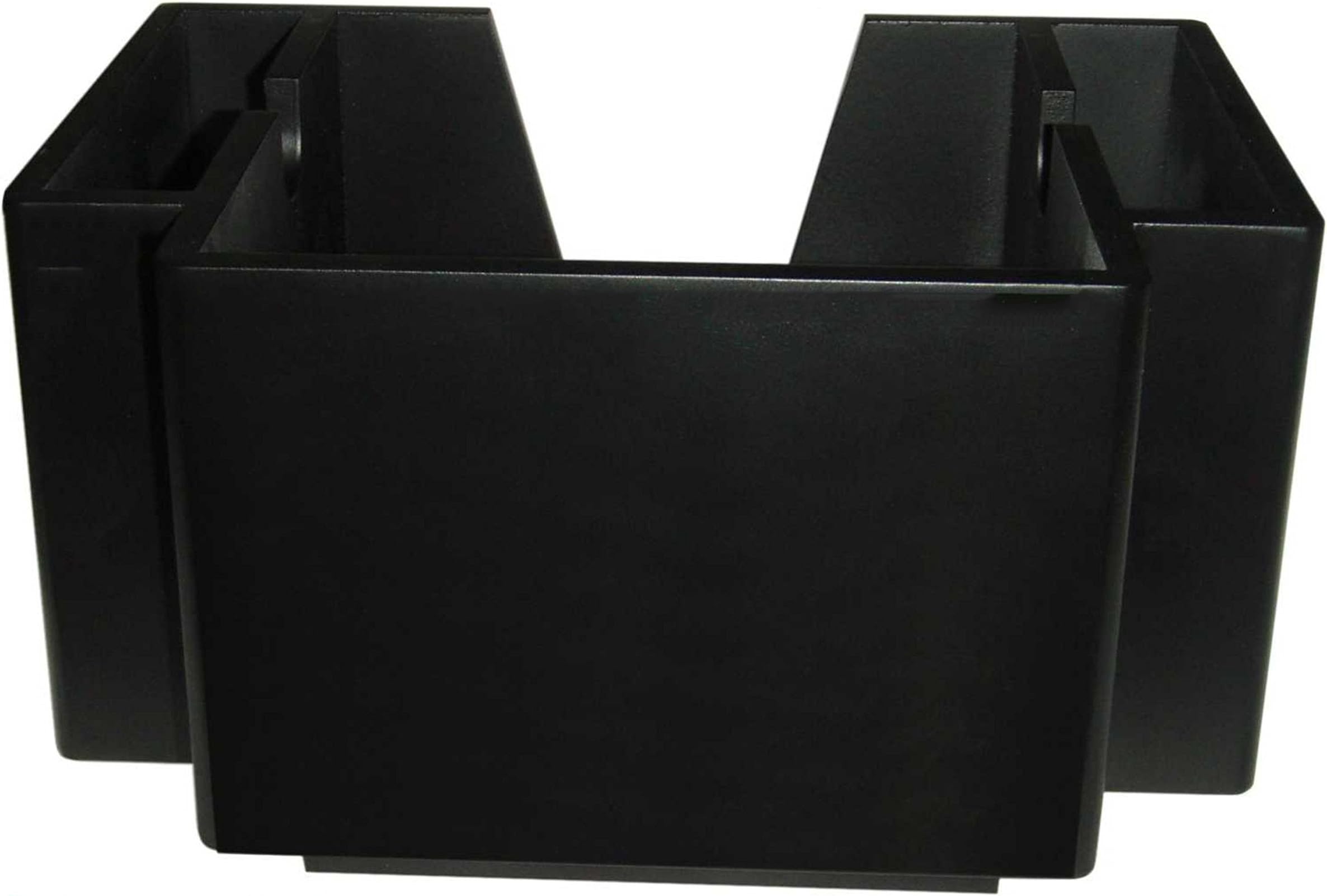 Wooden Classic Black 2 Pocket Napkin Bar Caddy Straw Holder