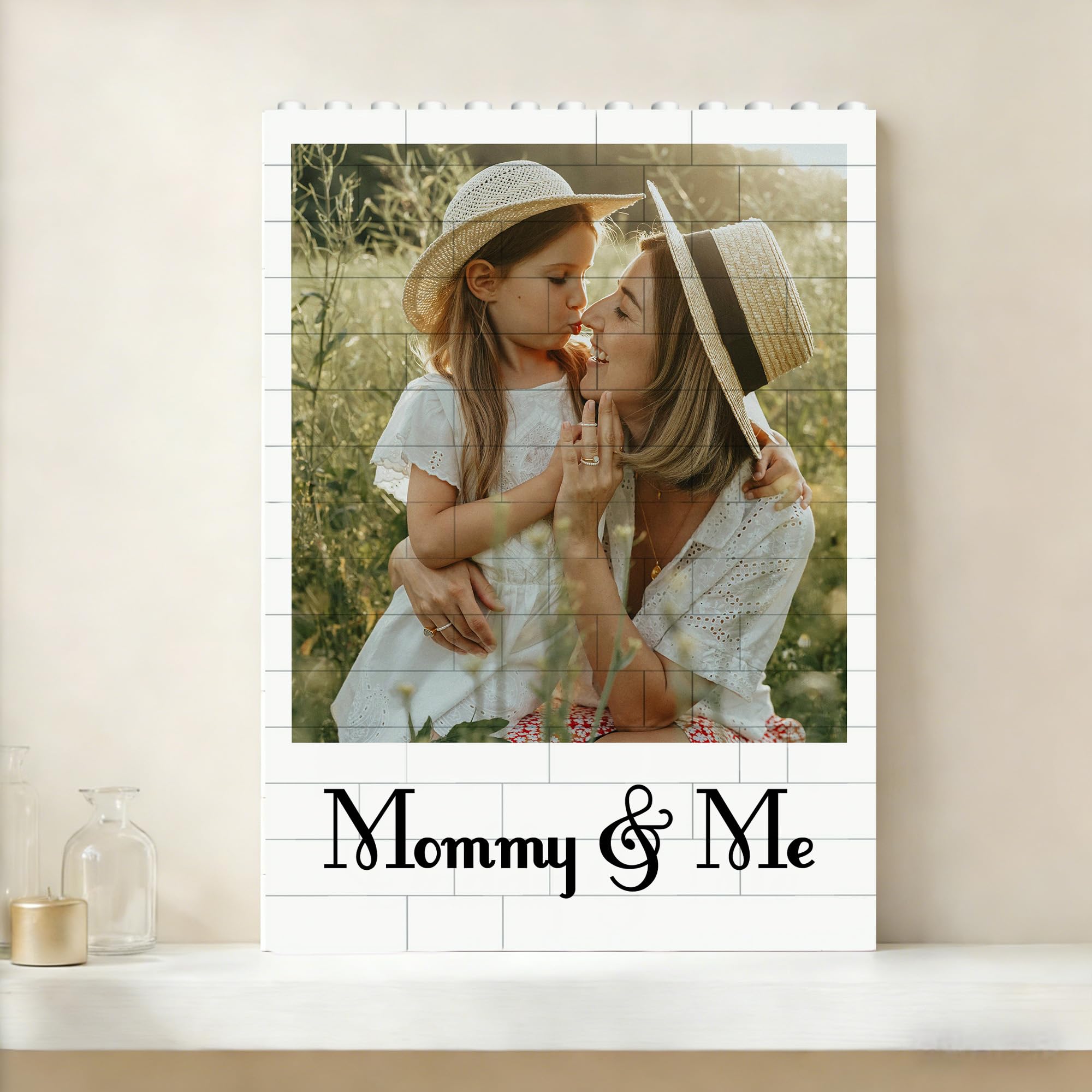 Puzzle Block Personalizzato, Mattoncini da Costruzione con Foto e Testo, Festa del Mamma Regali, Regalo Personalizzato per Famiglia, Amici, Coppie, Compleanno e Anniversario