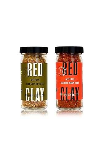 Miniatura 2 de Red Clay Drink Sal Duo sal de Margarita Picante y Sal Spicy Bloody Mary para cócteles y condimentos hecho de ingredientes premium paquete de 2