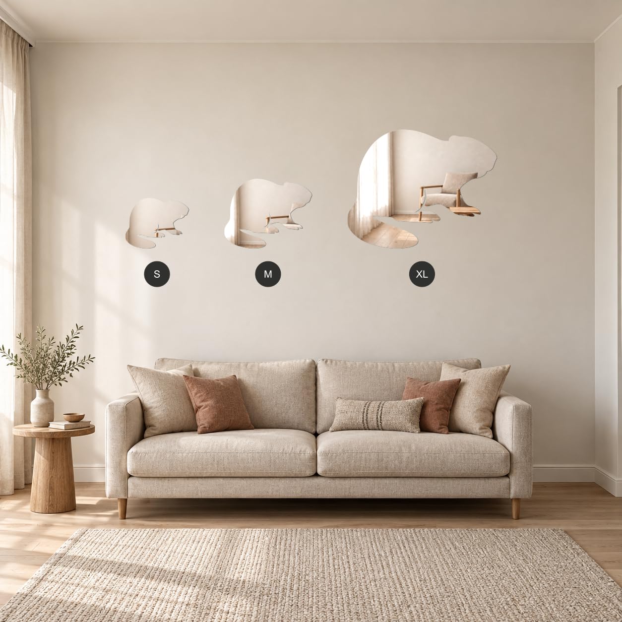 NISIN Miroir Castor - Décoration Murale Originale - 31 cm x 39 cm