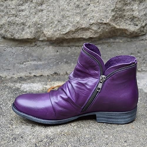 Miniatura 3 de SBGMoSJ Botas blancas y negras para mujer, botines sexys de tacón bajo, botas para caminar para esguince de tobillo, botas de tobillo XL, botines
