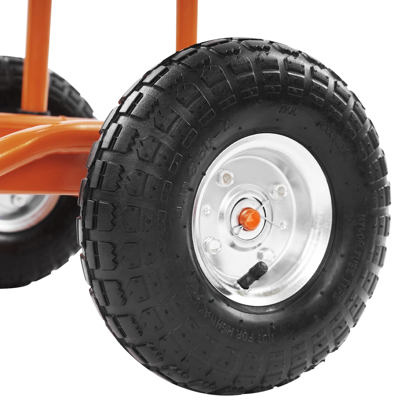 Plattenkarre Plattenwagen – Tragkraft 220 kg, Platten Transportwagen mit 2 Vollgummi Rädern, Schwerlast Plattentransportwagen für Platten, Fenstern, Holzplatten (Orange)