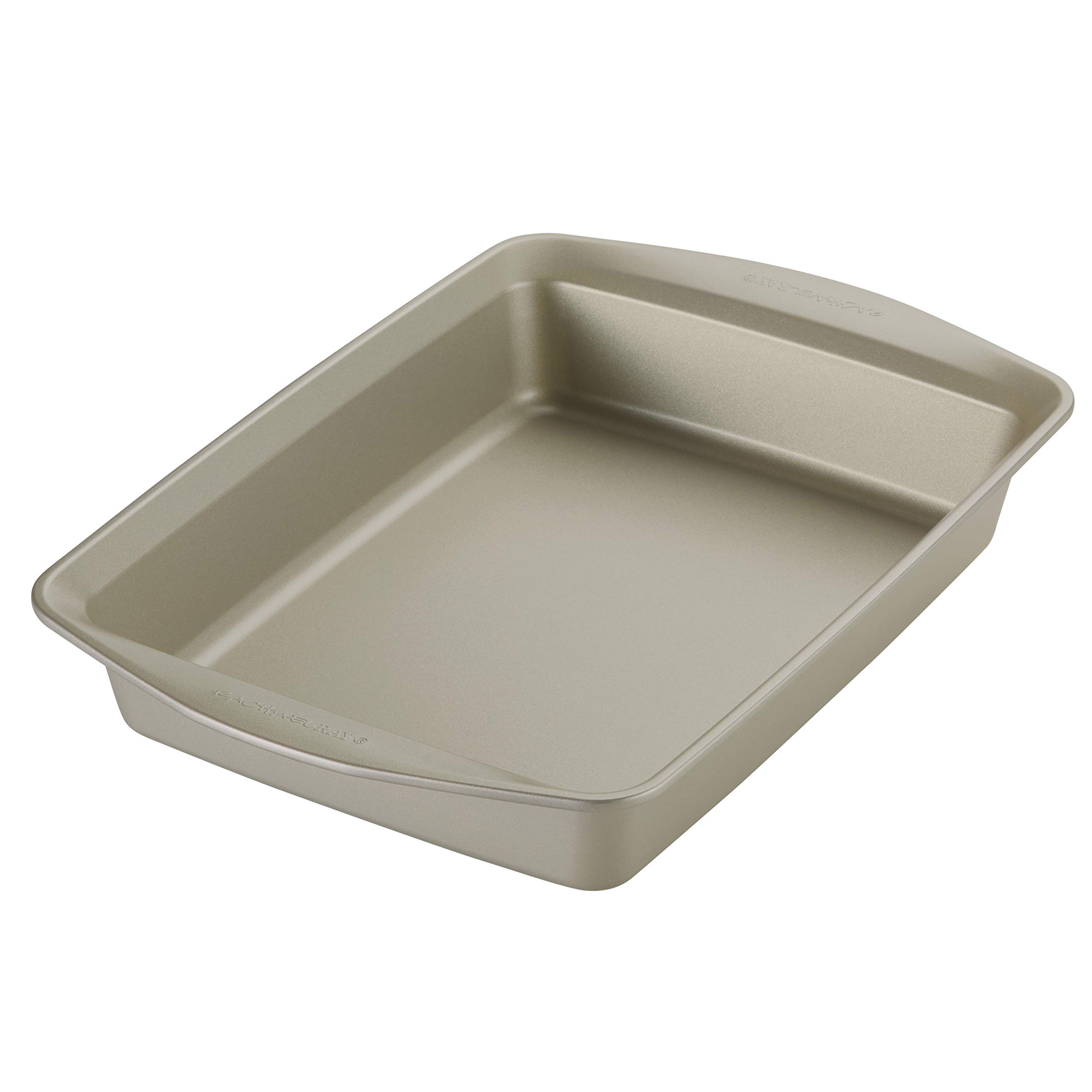 Rachael Ray Antihaft-Backformen-Set ohne Griffe, inkl. Antihaft-Backform mit Deckel und Muffinform/Cupcake-Form, 3-teilig, silberfarben