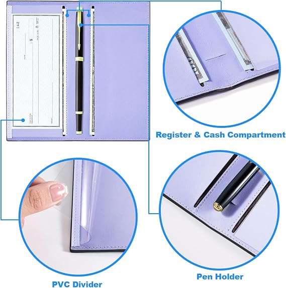 CASMONAL Marble Checkbook Covers for Personal, Check Book Holder