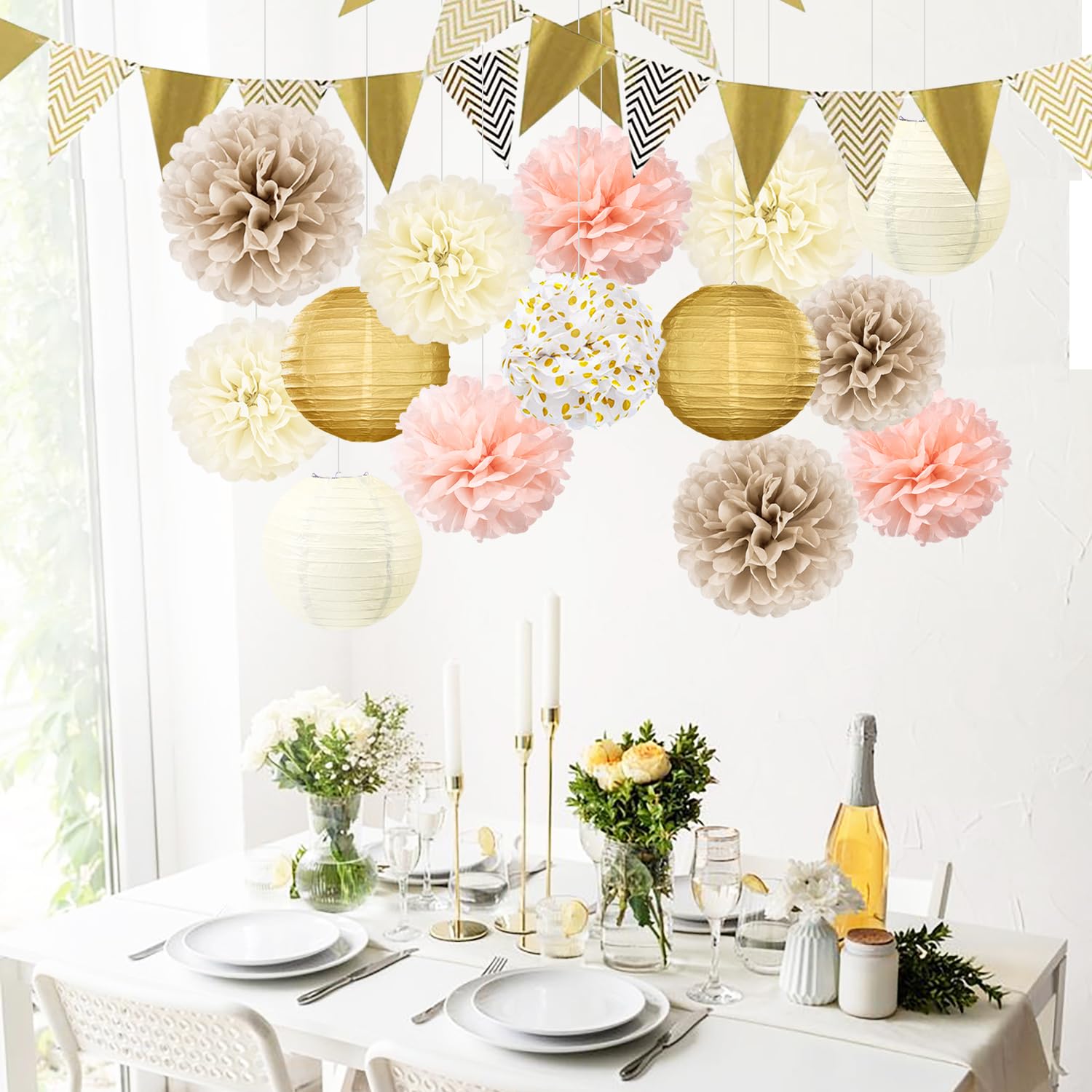 Elegant Paper Wedding Pom Tissue Pom Poms Party Decoration Props