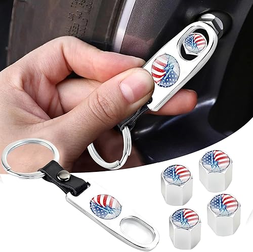 Pack-4 Tapones de vástago de válvula de automóvil, tapones de aire para neumáticos con llave, cubiertas de sellado, universales para la mayoría de