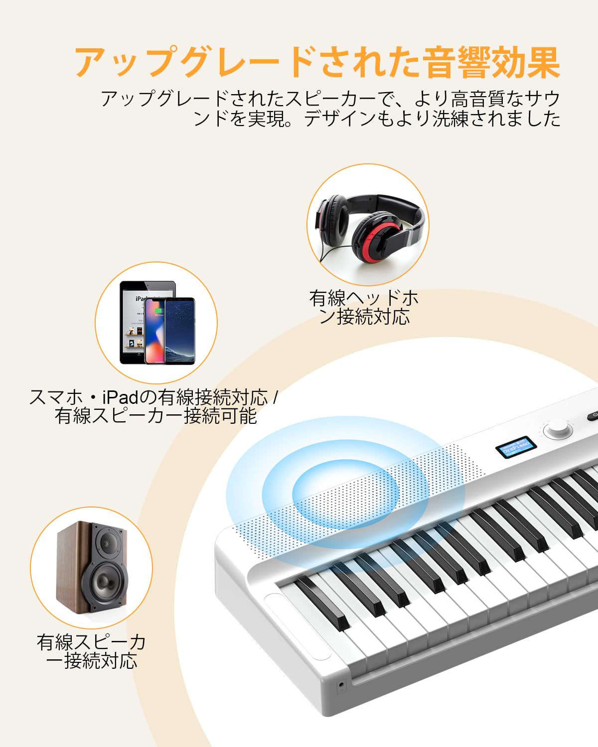 Amazon | 【音源＆外観 強化】OYAYO 電子ピアノ 88鍵盤折りたたみ式