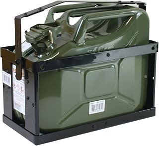 10 Liter Kanister oliv mit Halterung und Sicherungsstift Stahlblechkanister Set