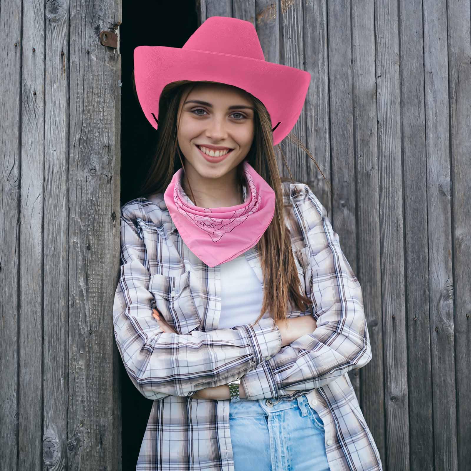 Ximinwzm 2 Pcs Cowboy Hats, Cowboy Hat and Paisley Bandana - Image 3