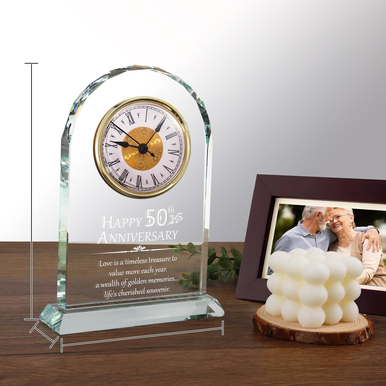 YCWF 50th Wedding Anniversary Quartz Clock,50th Anniversary Wedding Gift for Parents,50th Anniversary Decoration Gift for Parents Husband Wife Grandparents